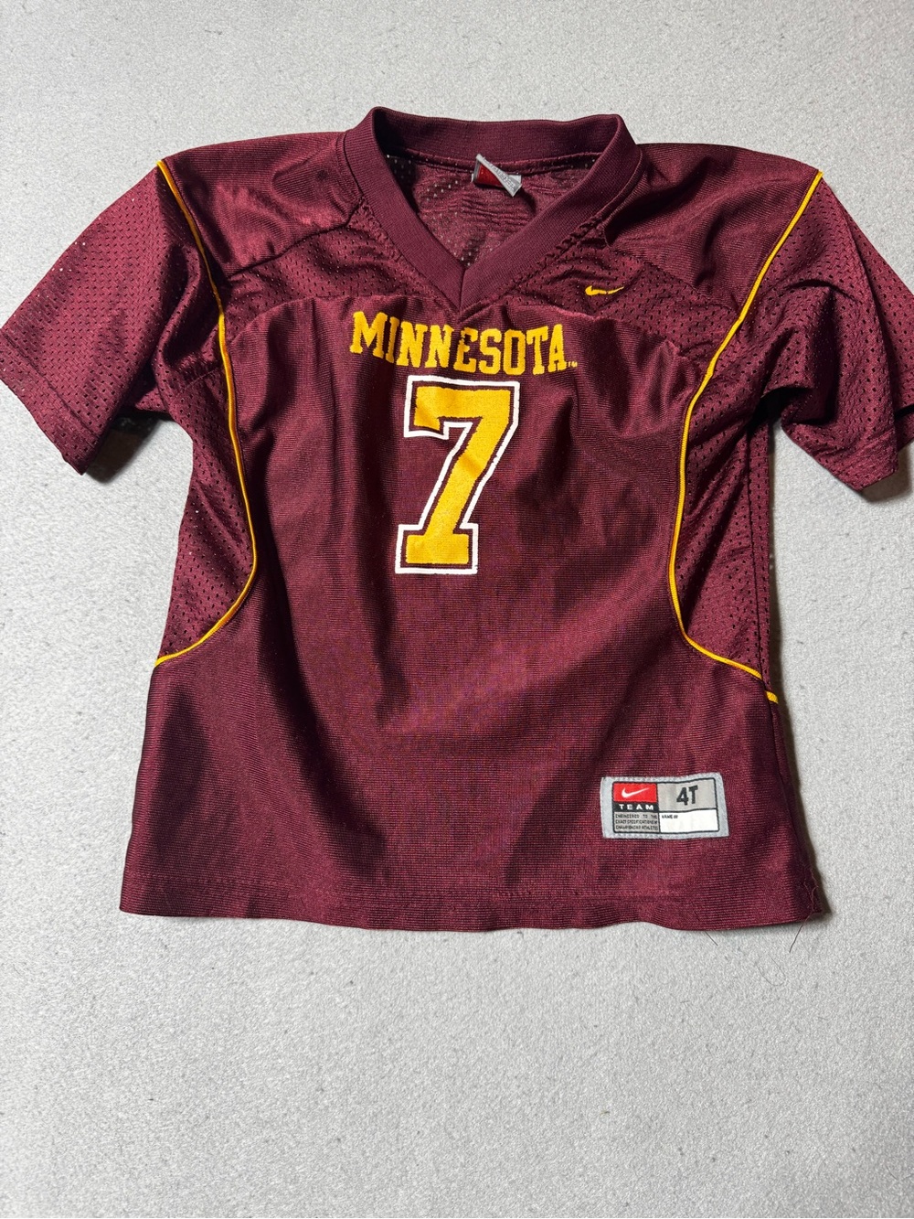 Nike Kids Minnesota Football Jersey - Maroon with Gold Trim